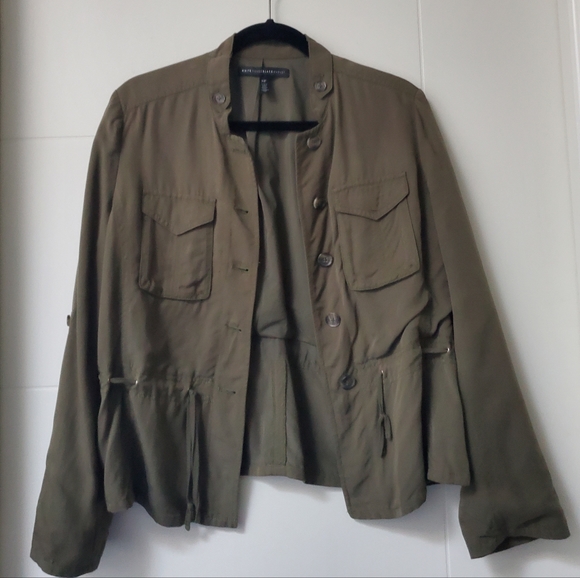 White House Black Market Soft Olive Utility Jacket, 10 Petite - Picture 1 of 5